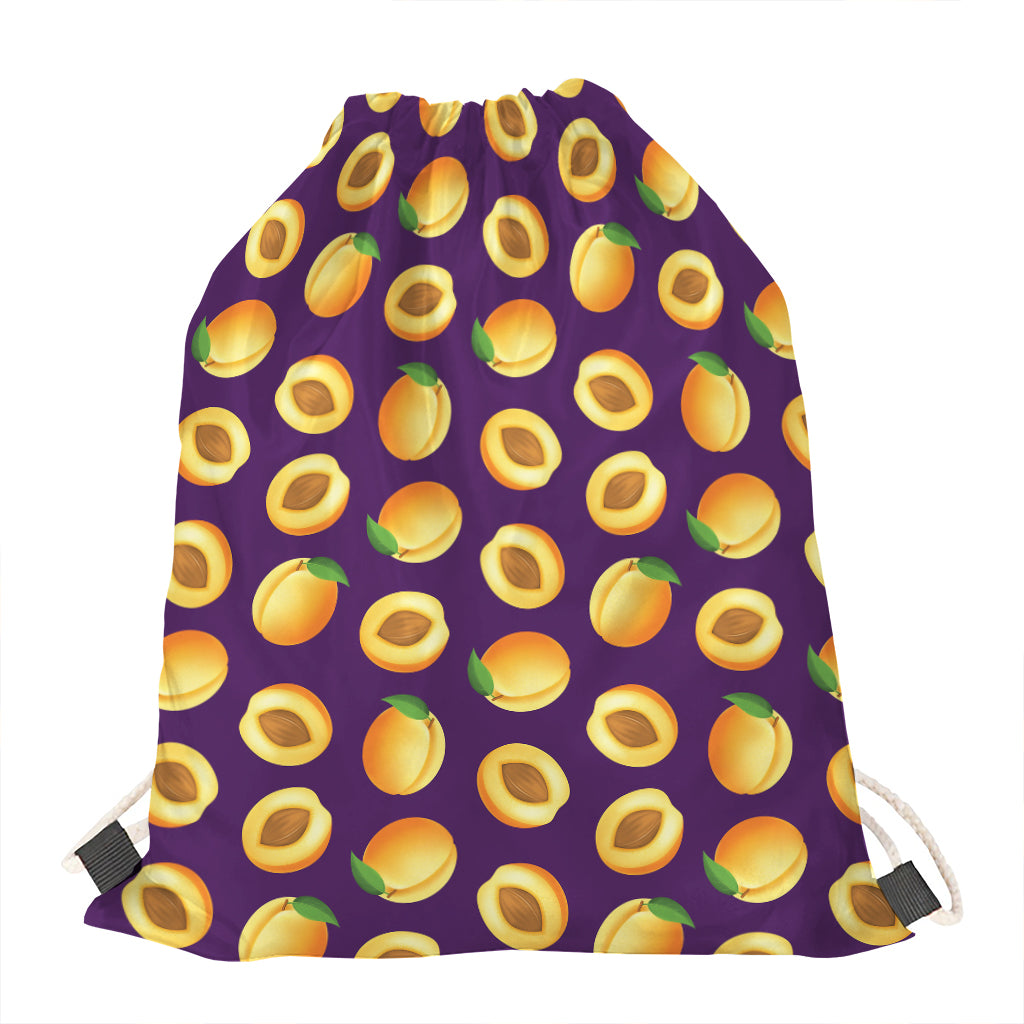 Apricot Fruit Pattern Print Drawstring Bag