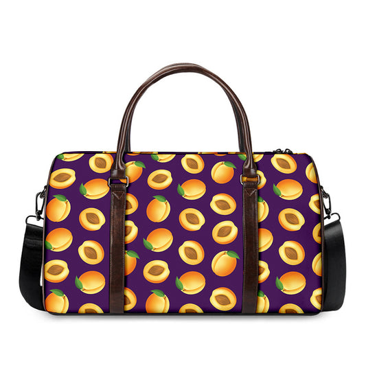 Apricot Fruit Pattern Print Duffle Bag