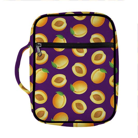 Apricot Fruit Pattern Print Front Pocket Bible Bag