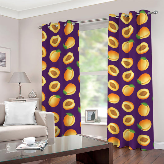 Apricot Fruit Pattern Print Grommet Curtains
