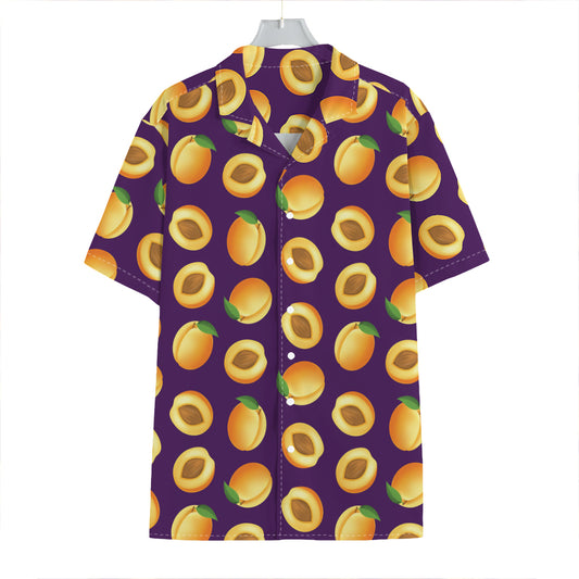 Apricot Fruit Pattern Print Hawaiian Shirt