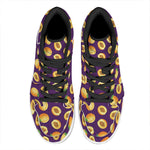 Apricot Fruit Pattern Print High Top Leather Sneakers