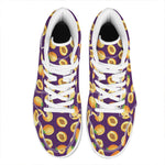 Apricot Fruit Pattern Print High Top Leather Sneakers