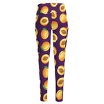 Apricot Fruit Pattern Print High-Waisted Pocket Leggings