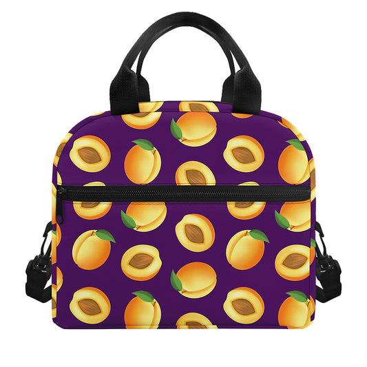 Apricot Fruit Pattern Print Insulated Lunch Bag