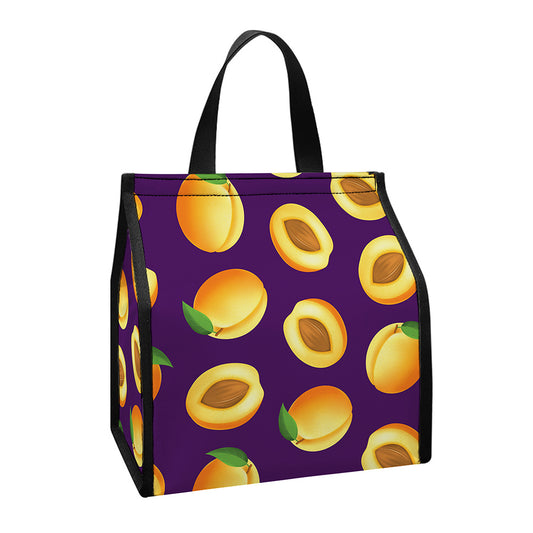 Apricot Fruit Pattern Print Insulated Lunch Tote