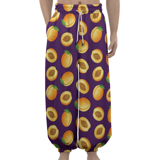 Apricot Fruit Pattern Print Lantern Pants