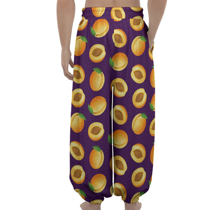 Apricot Fruit Pattern Print Lantern Pants