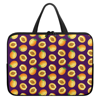 Apricot Fruit Pattern Print Laptop Sleeve With Handle