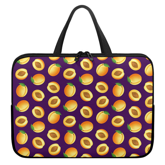 Apricot Fruit Pattern Print Laptop Sleeve With Handle