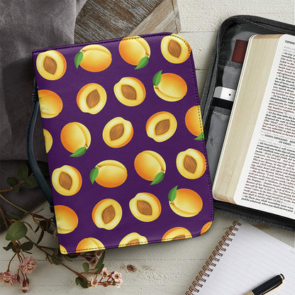 Apricot Fruit Pattern Print Leather Bible Cover