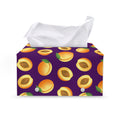 Apricot Fruit Pattern Print Leather Tissue Box Cover