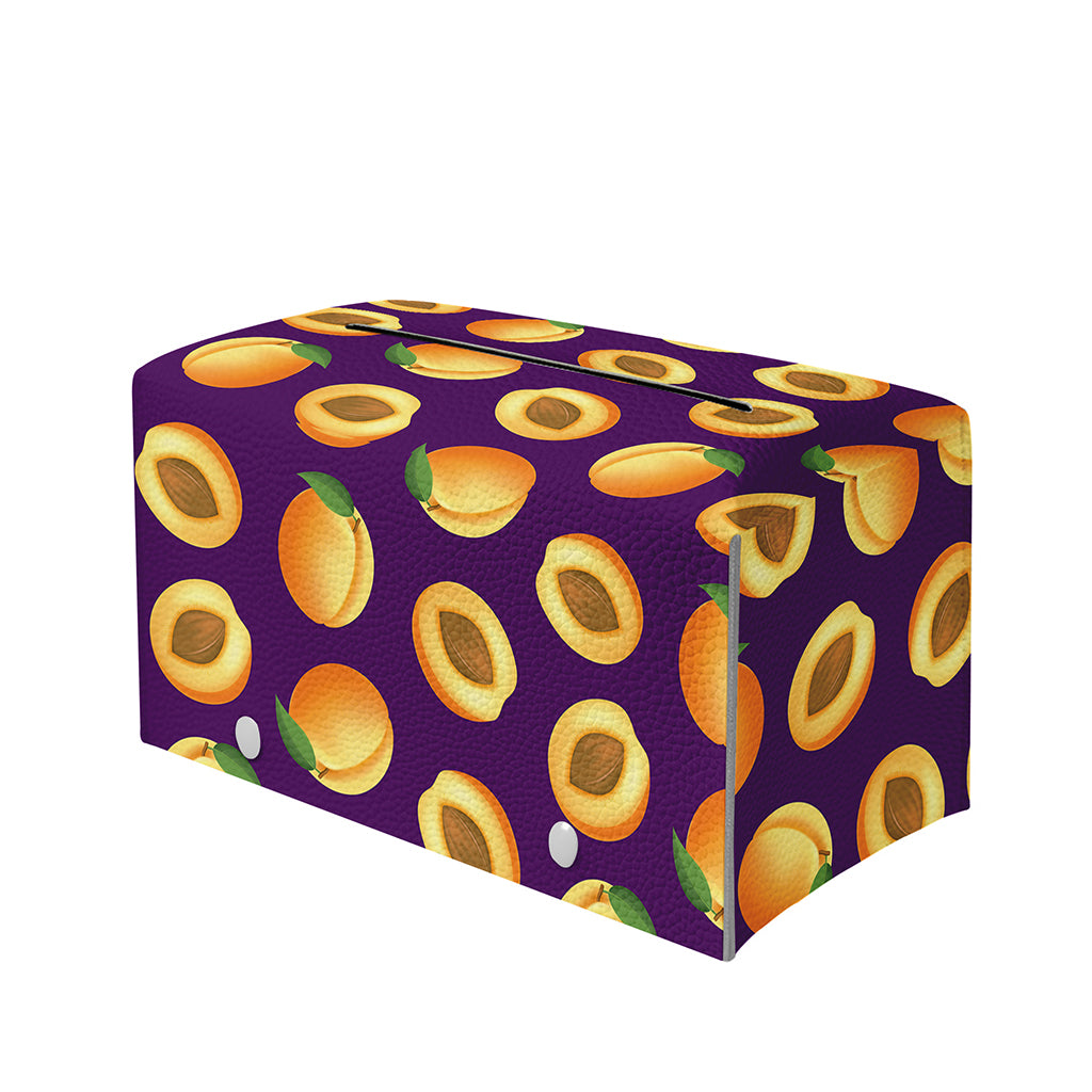Apricot Fruit Pattern Print Leather Tissue Box Cover
