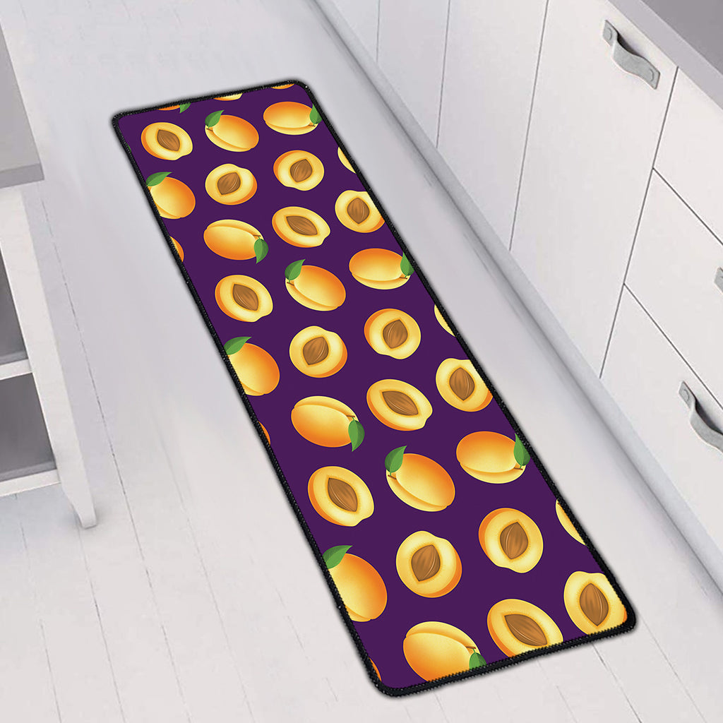 Apricot Fruit Pattern Print Long Kitchen Mat