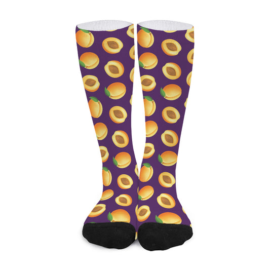 Apricot Fruit Pattern Print Long Socks
