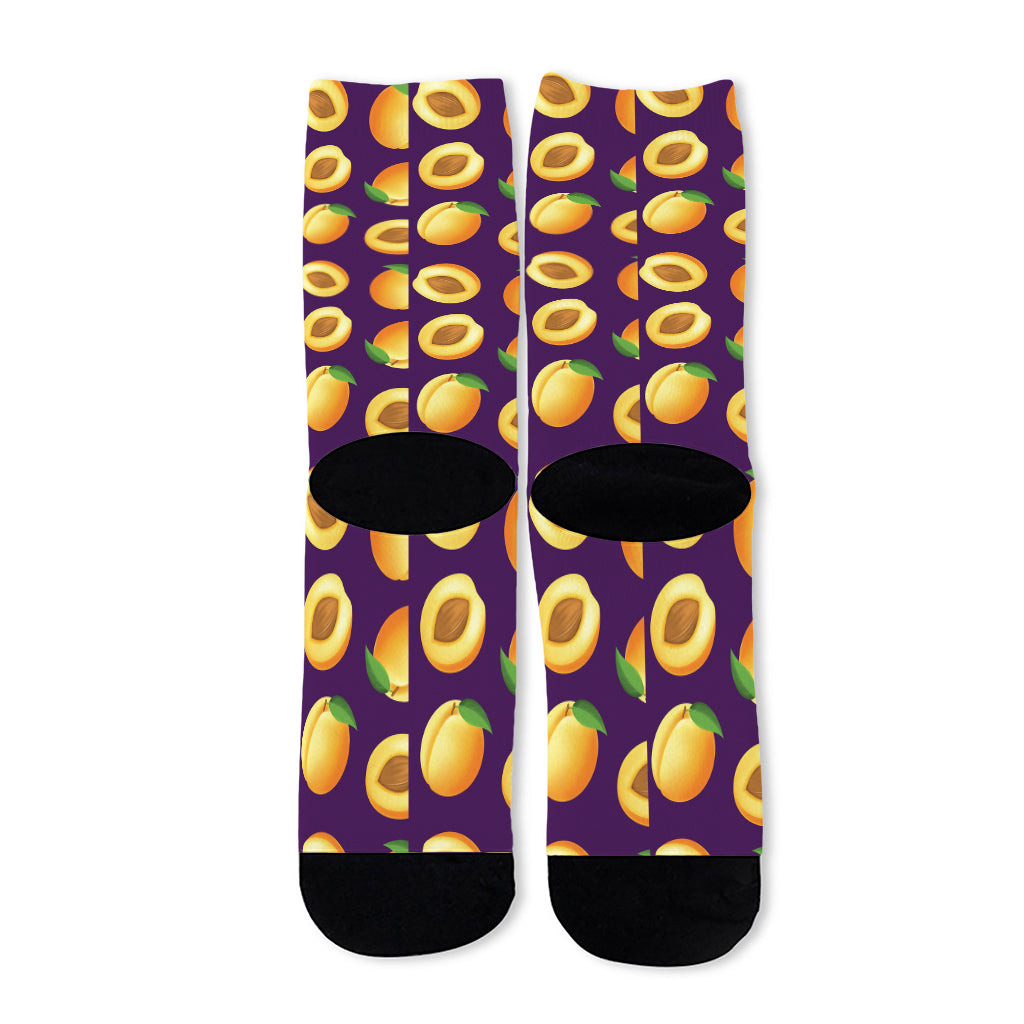 Apricot Fruit Pattern Print Long Socks