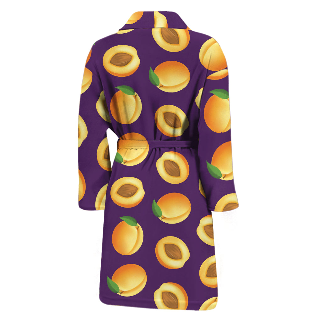 Apricot Fruit Pattern Print Men's Bathrobe