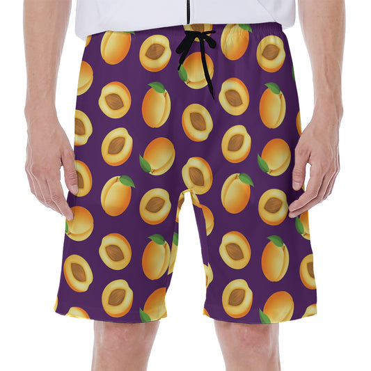 Apricot Fruit Pattern Print Men's Beach Shorts