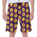 Apricot Fruit Pattern Print Men's Beach Shorts