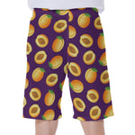 Apricot Fruit Pattern Print Men's Beach Shorts