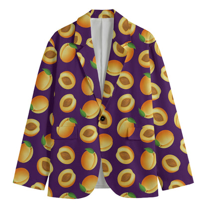 Apricot Fruit Pattern Print Men's Blazer