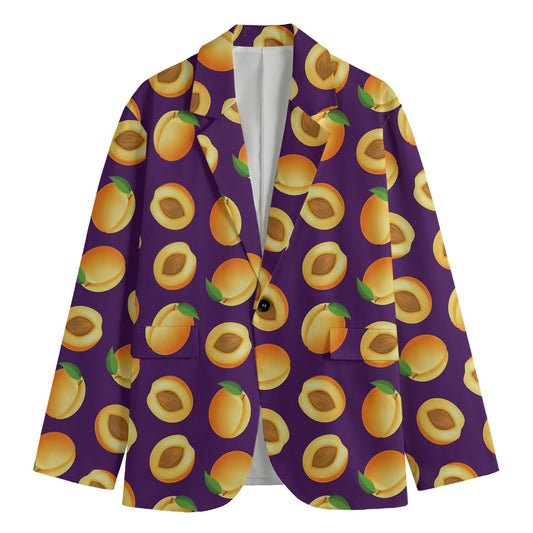 Apricot Fruit Pattern Print Men's Blazer
