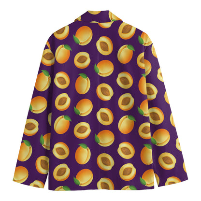 Apricot Fruit Pattern Print Men's Blazer