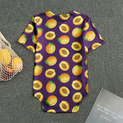 Apricot Fruit Pattern Print Men's Bodysuit
