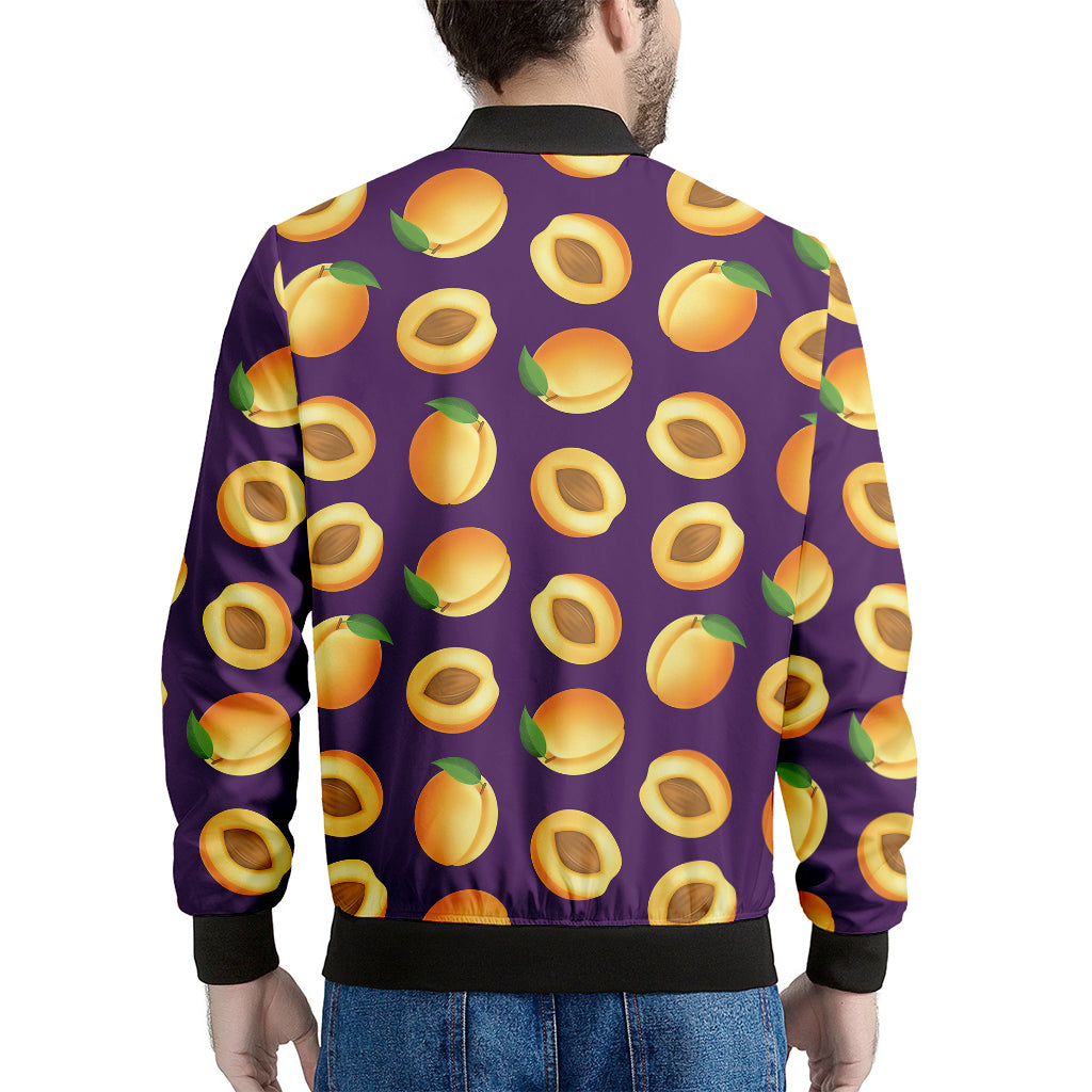 Apricot Fruit Pattern Print Men's Bomber Jacket