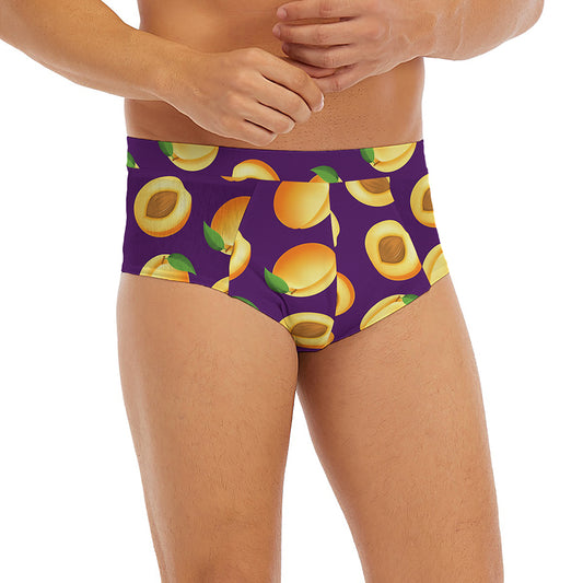 Apricot Fruit Pattern Print Men's Briefs