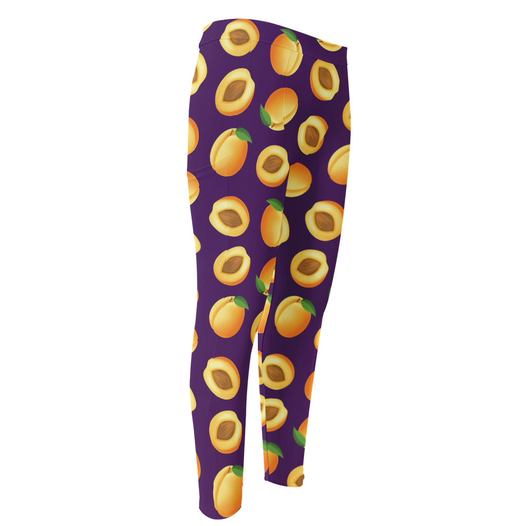 Apricot Fruit Pattern Print Men's Compression Pants