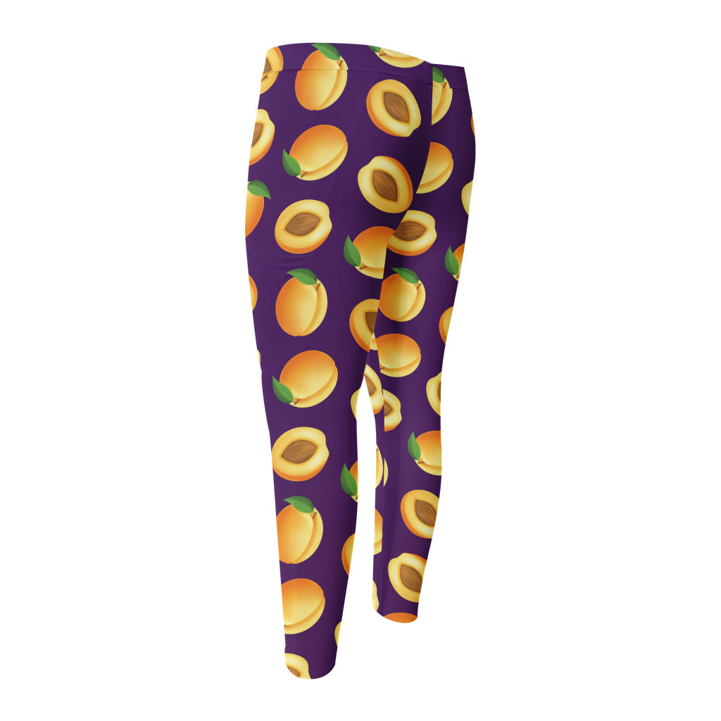 Apricot Fruit Pattern Print Men's Compression Pants
