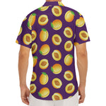 Apricot Fruit Pattern Print Men's Deep V-Neck Shirt