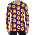 Apricot Fruit Pattern Print Men's Long Sleeve T-Shirt