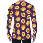 Apricot Fruit Pattern Print Men's Long Sleeve T-Shirt