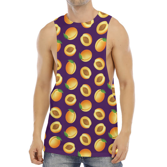 Apricot Fruit Pattern Print Men's Muscle Tank Top