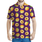 Apricot Fruit Pattern Print Men's Polo Shirt
