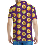 Apricot Fruit Pattern Print Men's Polo Shirt