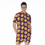 Apricot Fruit Pattern Print Men's Rompers