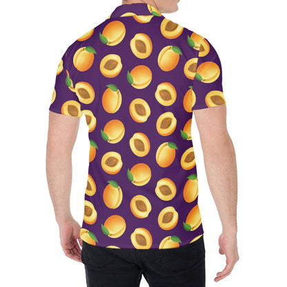 Apricot Fruit Pattern Print Men's Shirt