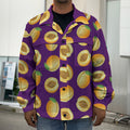 Apricot Fruit Pattern Print Men's Shirt Jacket