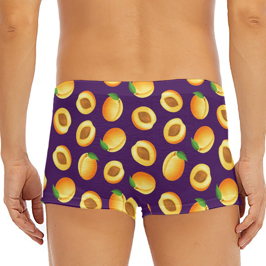 Apricot Fruit Pattern Print Men's Short Boxer Briefs