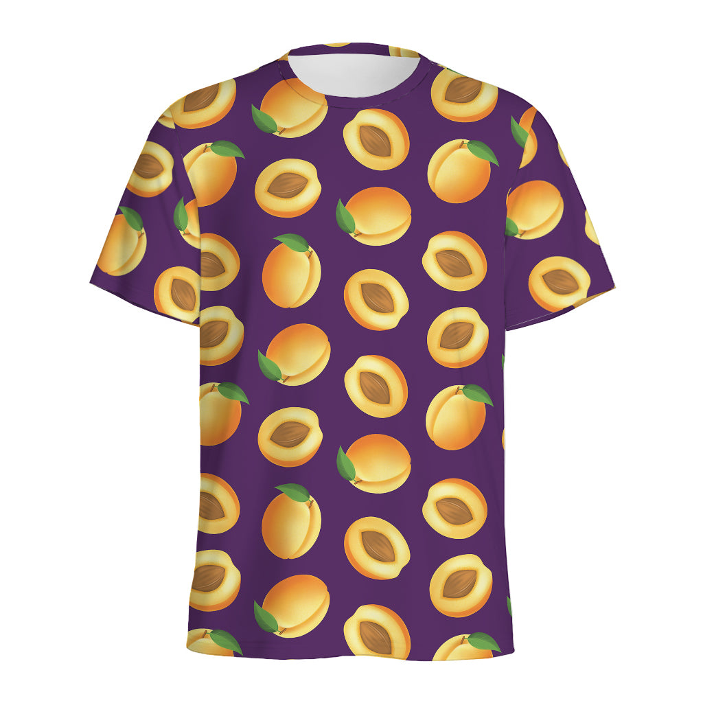 Apricot Fruit Pattern Print Men's Sports T-Shirt