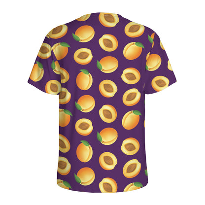Apricot Fruit Pattern Print Men's Sports T-Shirt