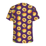 Apricot Fruit Pattern Print Men's Sports T-Shirt