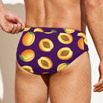 Apricot Fruit Pattern Print Men's Swim Briefs