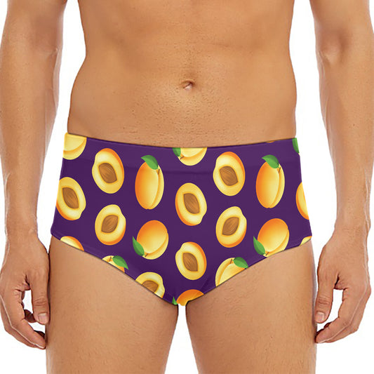 Apricot Fruit Pattern Print Men's Triangle Swim Briefs