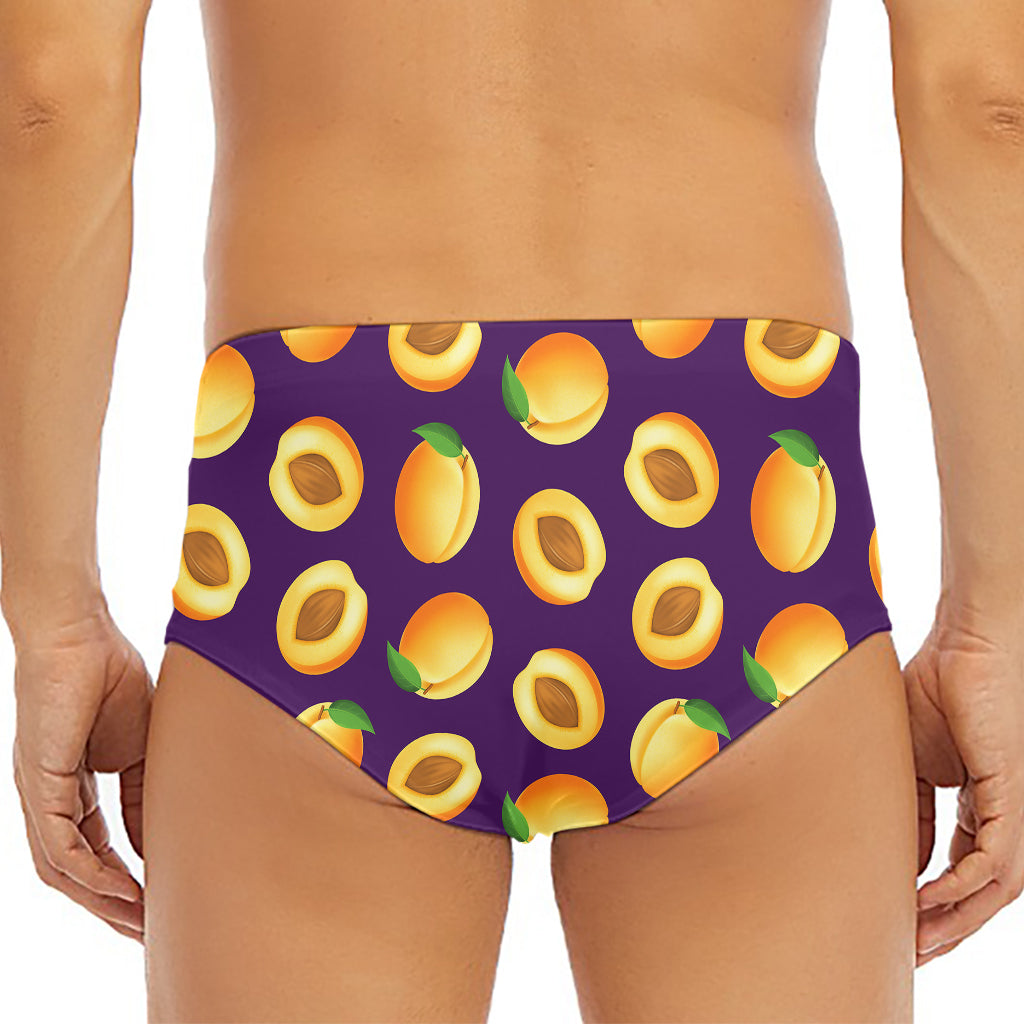 Apricot Fruit Pattern Print Men's Triangle Swim Briefs