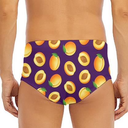 Apricot Fruit Pattern Print Men's Triangle Swim Briefs