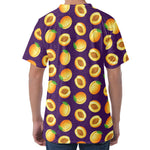 Apricot Fruit Pattern Print Men's Velvet T-Shirt